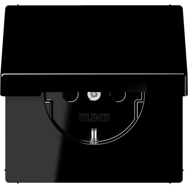 JUNG SCHUKO-Steckdose 16 A 250V m.Klappdeckel bruchs LS 1520 BFKL SW